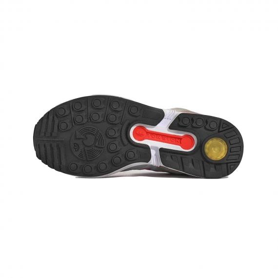 زیره کفش zx 5000 ادیداس آج دار از جنس لاستیک مشکی دارای فناوری تورشن قرمز در وسط کفش